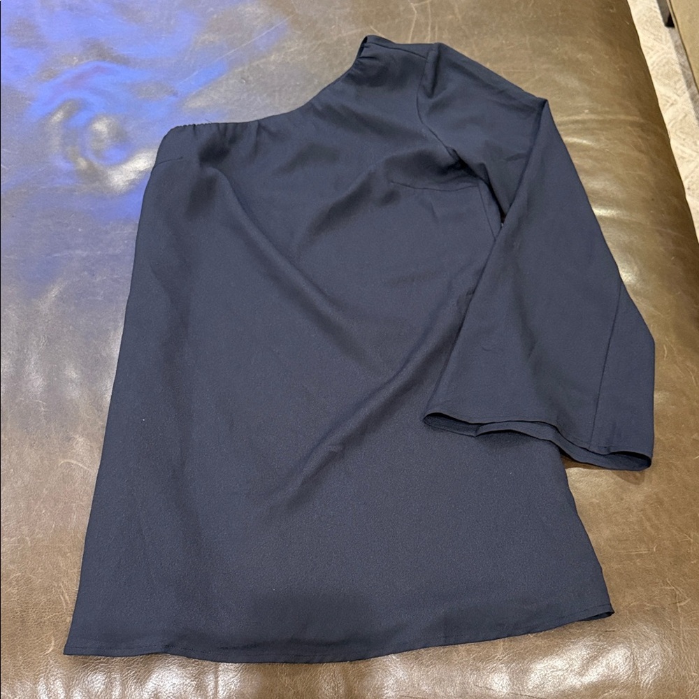 Elegant Pookie & Sebastian Black One-Shoulder Blouse